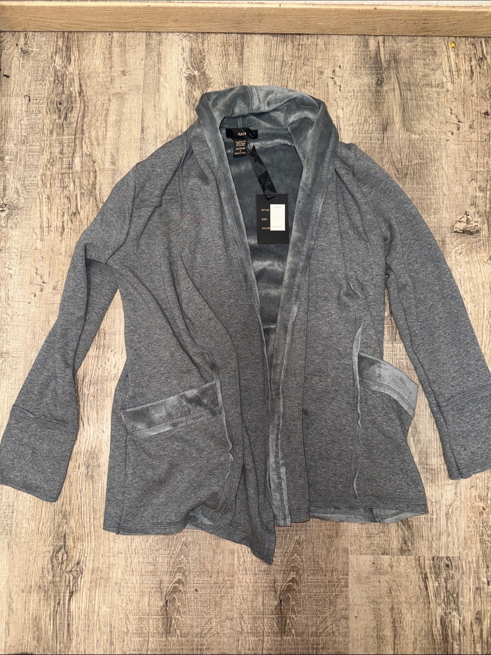 Rains Gray Open-Front Women's Cardigan Sweater